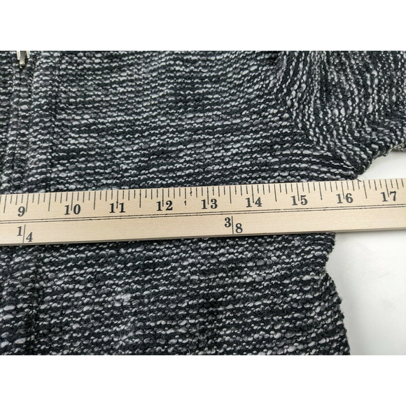 J.CREW Women's Sz S Black Gray Tweed Knit Peplum Waist Jacket Blazer w/Zippers - Picture 6 of 8